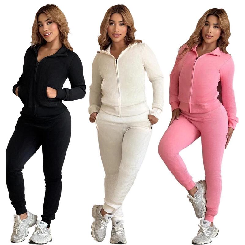 Fashionable Casual Sports Jacquard Suit, New Autumn and Winter Gold Label Casual Jacquard Long-Sleeve Long-Pants Suit J5287