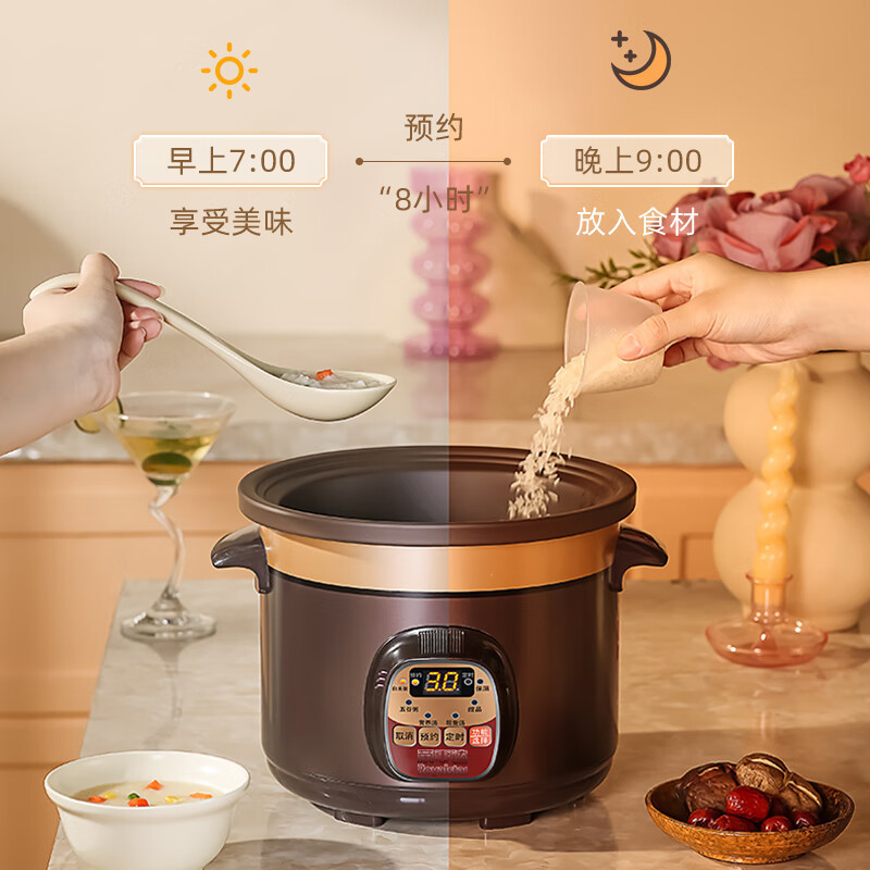 荣事达电炖锅全自动家用煲汤陶瓷电砂锅煮粥炖汤炖盅插电汤锅|undefined