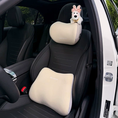 Pillow West Highland Plush Toy – Headrest - main-driver-pink-bow-west-highland-lumbar-support