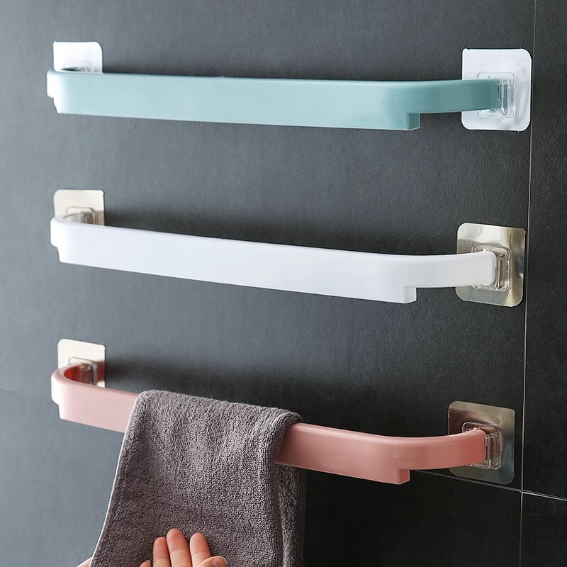 Towel Rack-free Punch-free Toilet Long Bathroom Double-pole Wall-mounted Towel Rack Toilet Single-pole Slippers Rack