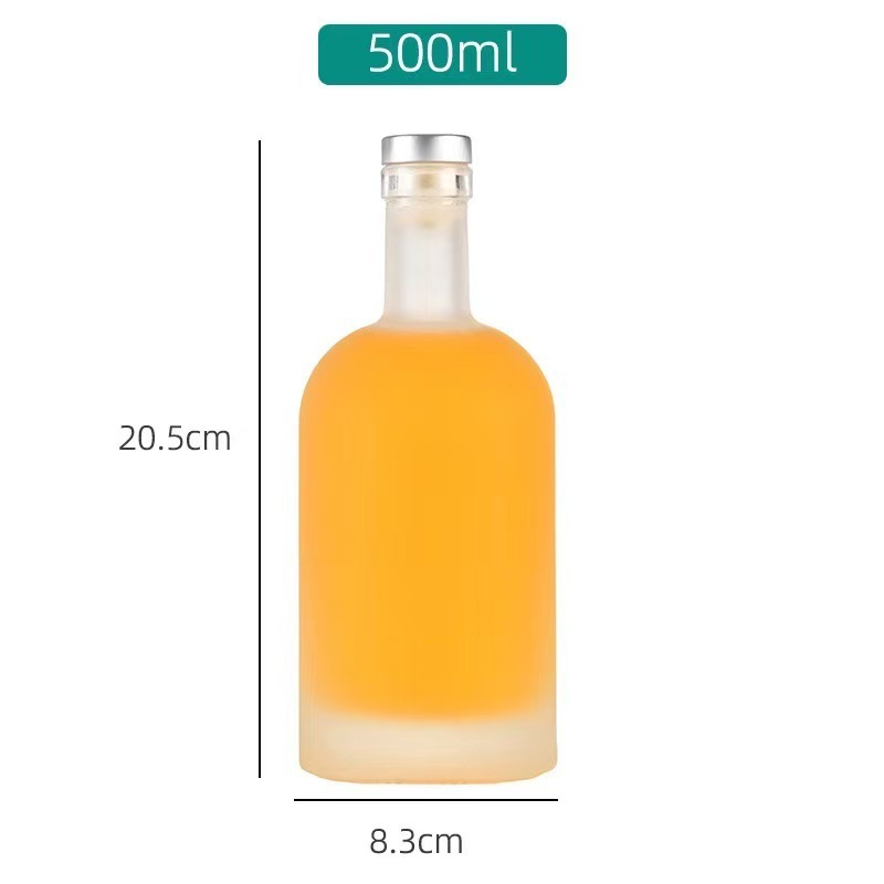 Botella vacía de vodka botella vacía de vino de fruta corporativa privada personalizada botella de vidrio blanco cristalino especial para banquete soporte personalizado