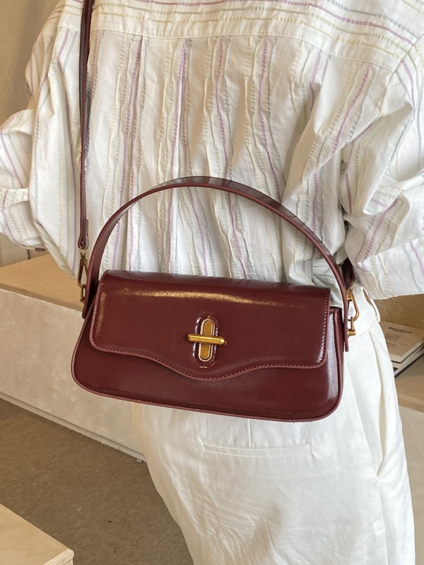 2026 nuevo comercio exterior de alta calidad brillante bolso de hombro de color sólido bolso de moda lujoso estilo ligero bolso de hombro