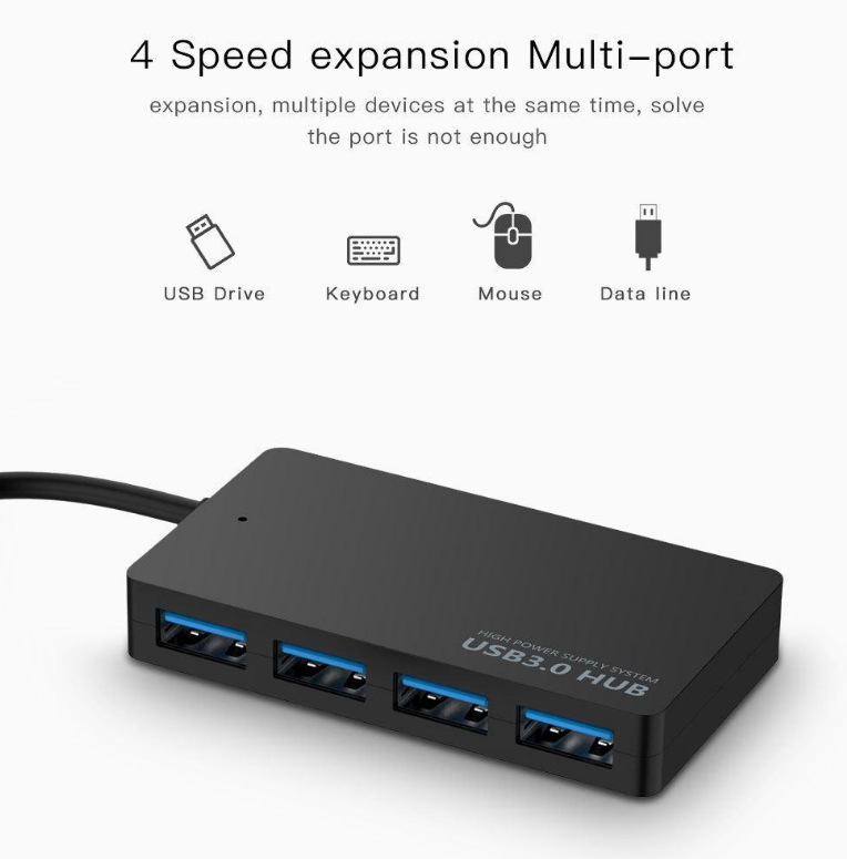Kaynak üretici splitter hub 2.0 genişletici bir ila dört port 4 portlu ultra ince Type-C3.0 USB HUB