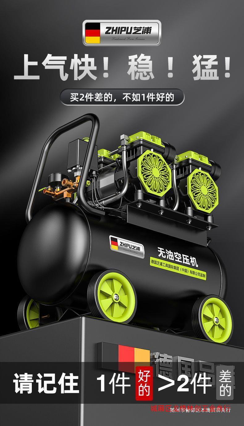 German Zhipu air compressor pump small 220v air compressor oil-free mute industrial grade woodworking high pressure
