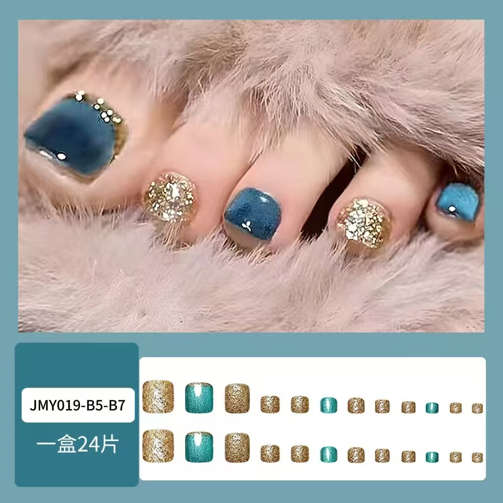 Brillante dorado verde hermoso desgaste de uñas de diamante brillante brillante elegante manicure ambiente lujoso parche de uñas de moda