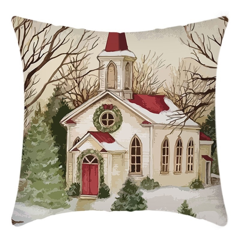 Navidad almohada cubierta de decoración para el hogar almohada de la sala de estar sofá cojín cubierta de dormitorio almohada de cabeza fábrica al por mayor