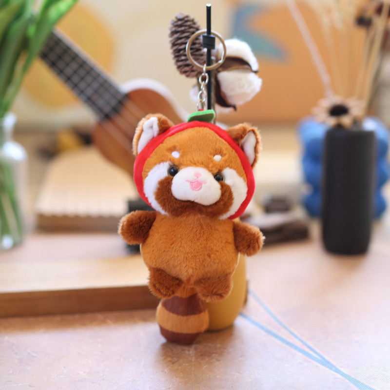 ネットの赤いかわいいかわいいかわいいアライグマのペンダントのぬいぐるみの果物のパンダのバッグのペンダントのキーホルダーの人形|undefined
