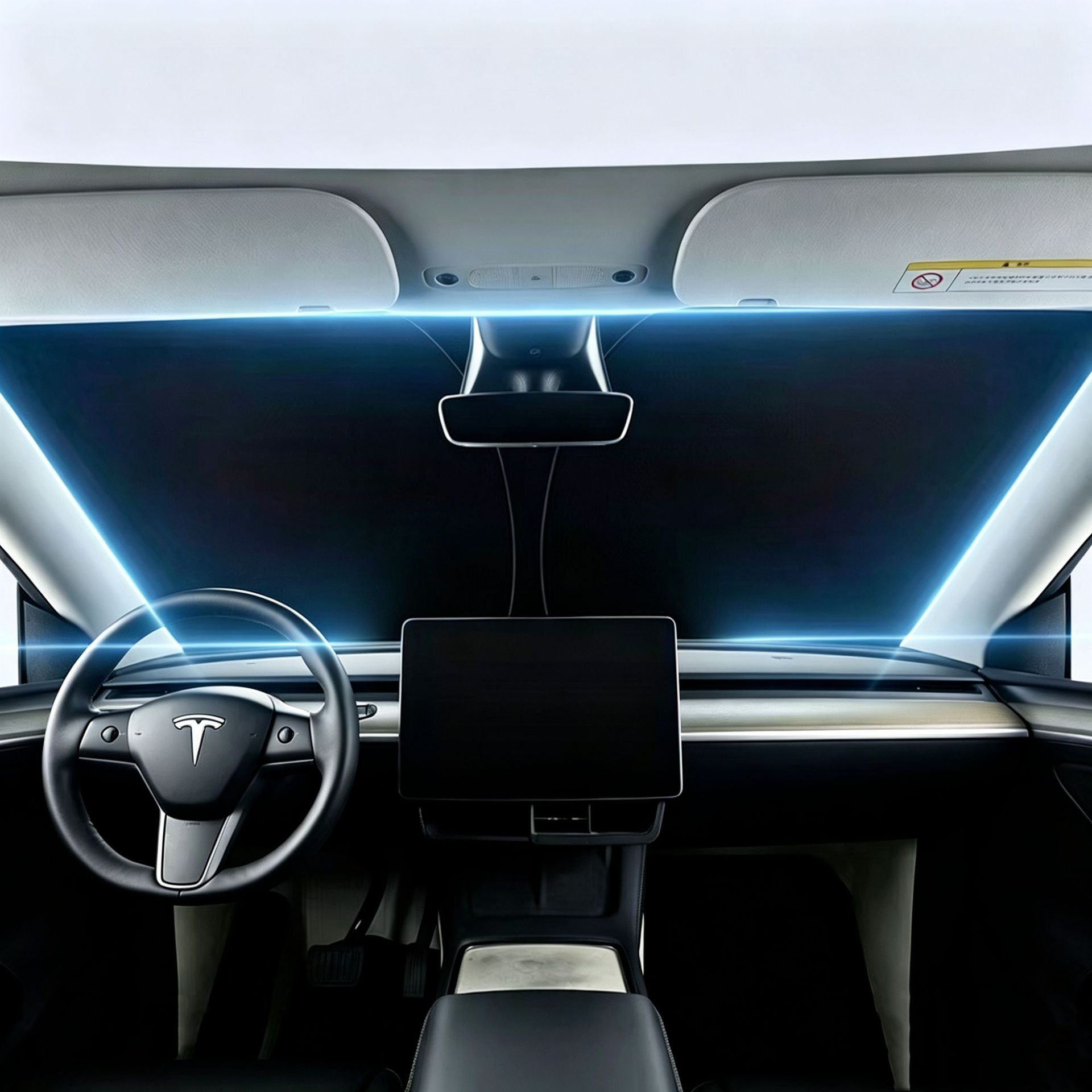 Tesla 21-26 Model 3-Model Y Special 190t Oxford Titanium Silver Sun Protection Foldable Car Sunshade