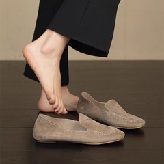 羊皮版 ~ 極めてシンプルでレトロな足で楽福靴を漕ぐ女性のフラットで快適な通勤靴