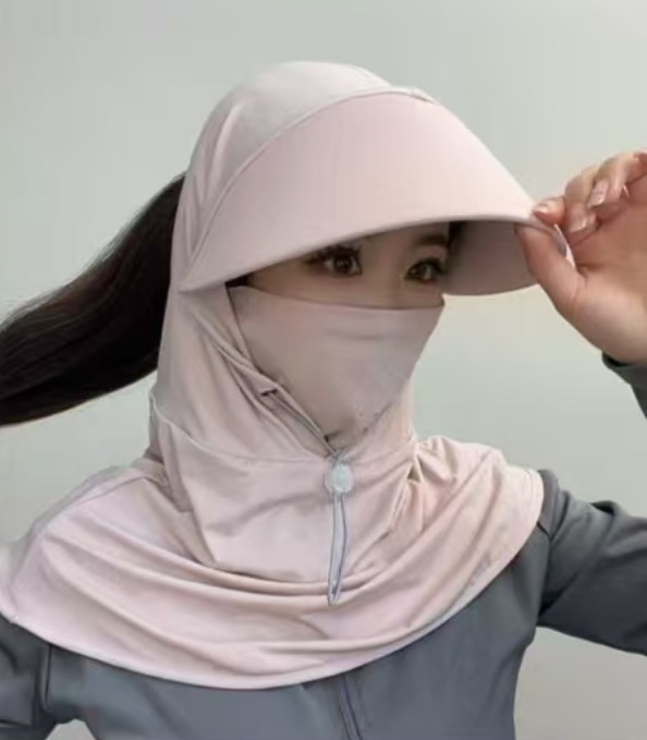 [锦纶全方位帽檐面罩（粉色）]