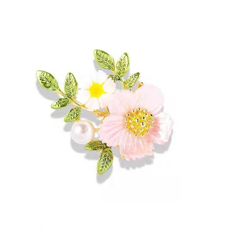 Spilla a forma di margherita piccola creativa dal temperamento letterario, come una piccola spilla a forma di fiore dolce e fresco, accessori per abbigliamento di alta qualità_voghion.com