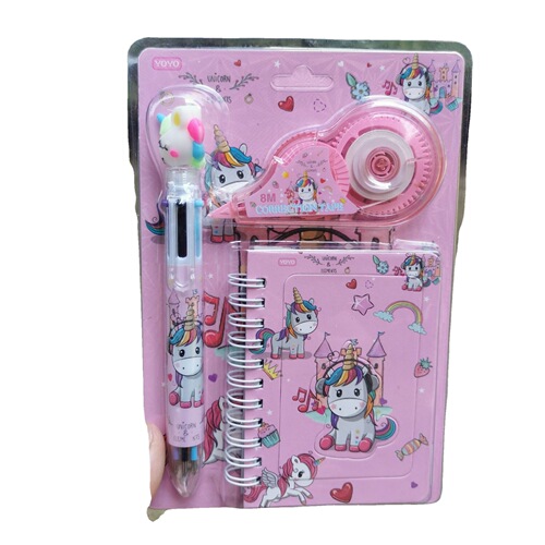 8023 Children's Day Gift Stationery Set Nine-piece Large Gift Box with Ball Beads Notebook Coil Animals