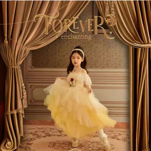 Princess Belle Dress Children's Dress Snow White Costume Clothing Girls Female Beauty and the Beast Belle Dress Cosplay Costume