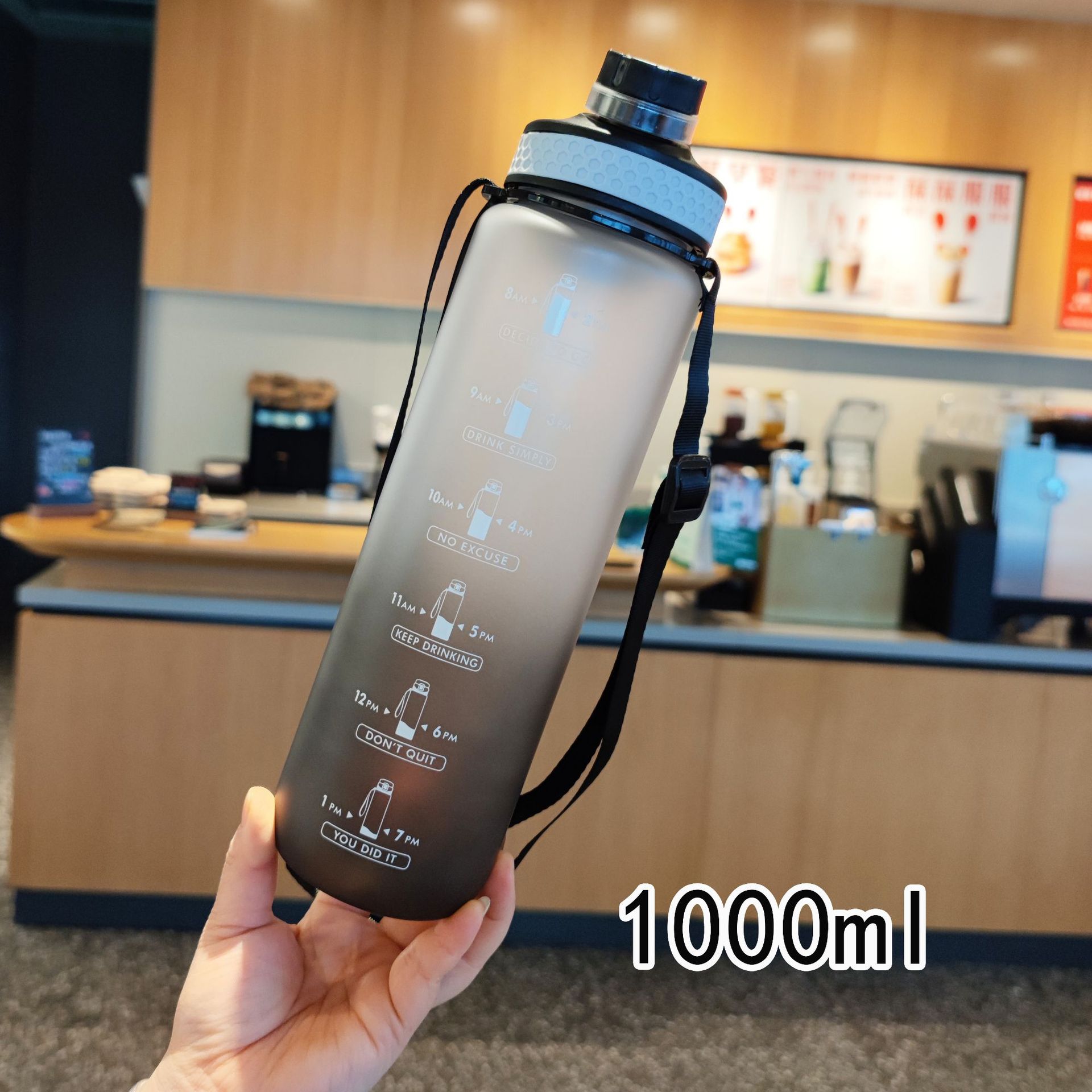 Taza espacial Taza de plástico para beber directa Correa para deportes al aire libre para estudiantes masculinos y femeninos Taza de agua portátil para adultos con fugas de té Amazon