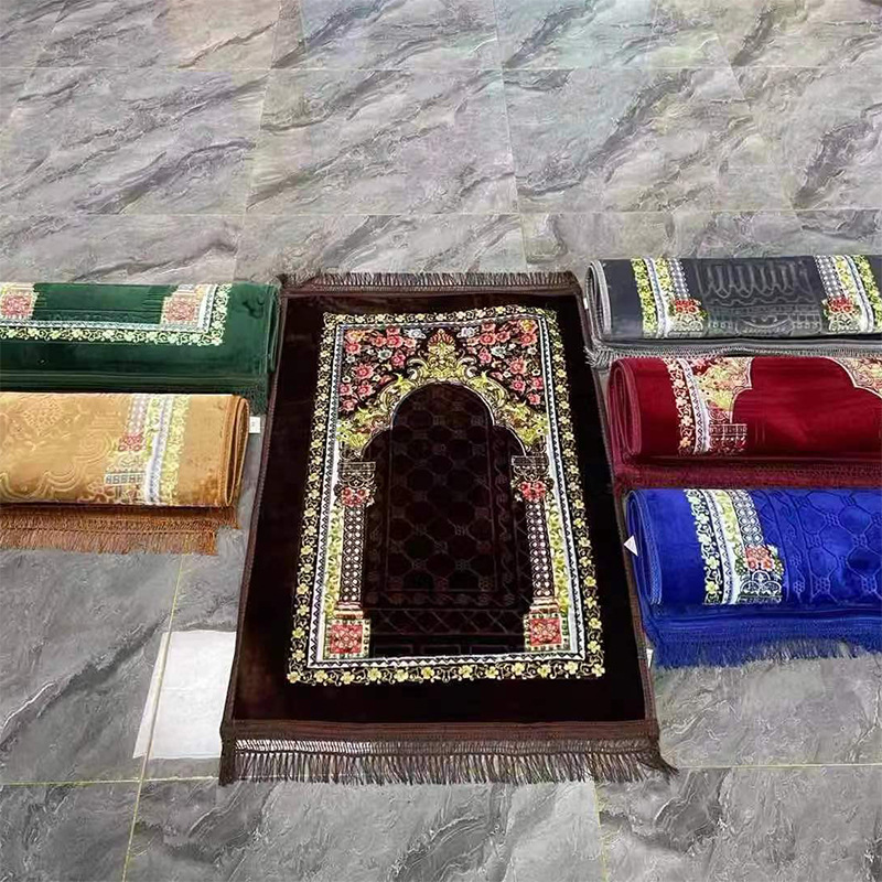Ny muslimsk gudstjänstfilt Rashelmönster tillbedjansfilt Muslimsk bönematta Bredd och förtjockad vindmatta_voghion.com