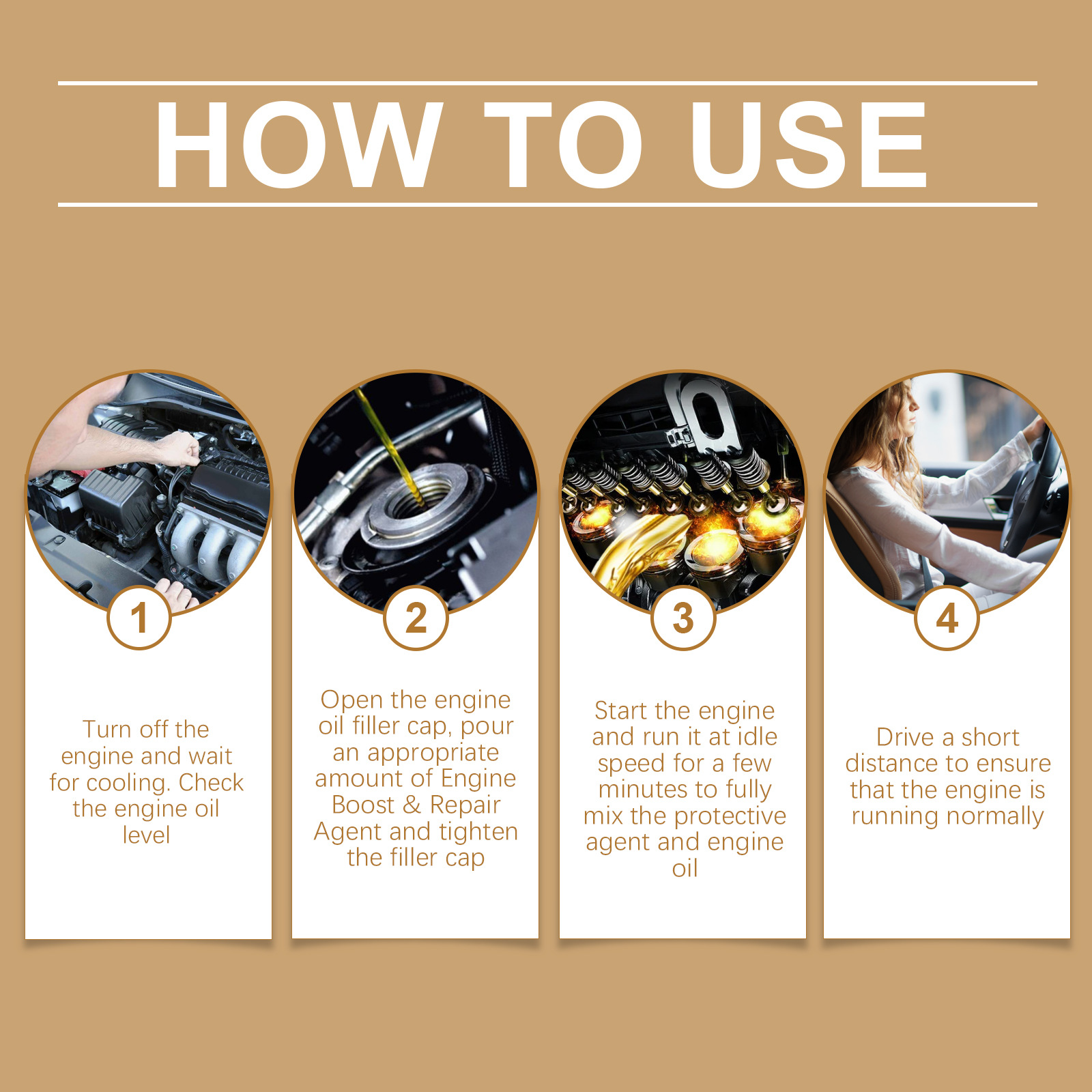 Homonth Engine Anti-Wear Protector Engine Break-In Protector Engine Maintenance Oil Additive