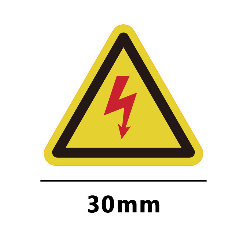 Black lightning on yellow background; red lightning 30*30*30mm