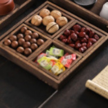Bandeja de Madera para Té y Aperitivos, Hecho a Mano para Frutas Secas y Repostería image 11