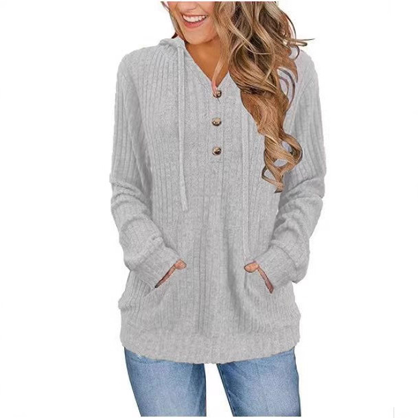 European and American 2025 Autumn and Winter Pure Color Long-Sleeved Hoodie Brushed Pit Sweater Loose Casual Fashion Women's Tops European and American 2025 Autumn and Winter Pure Color Long-Sleeved Hoodie Brushed Pit Sweater Loose Casual Fashion Women's Tops