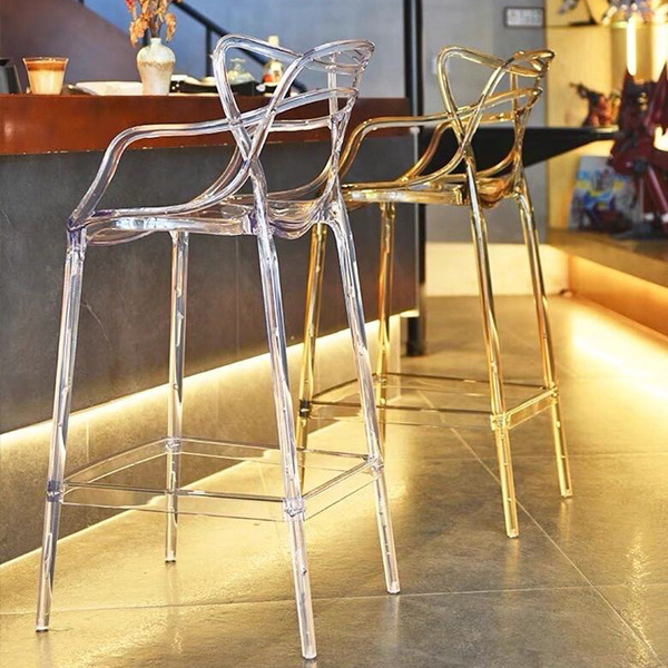 Transparent acrylic bar chair designer crystal high stool bed and…