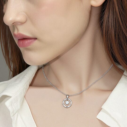 Korean Style New Stainless Steel Necklace Jewelry Titanium Steel Necklace Shell Diamond Pendant Clavicle Chain Necklace Women's Cool Style