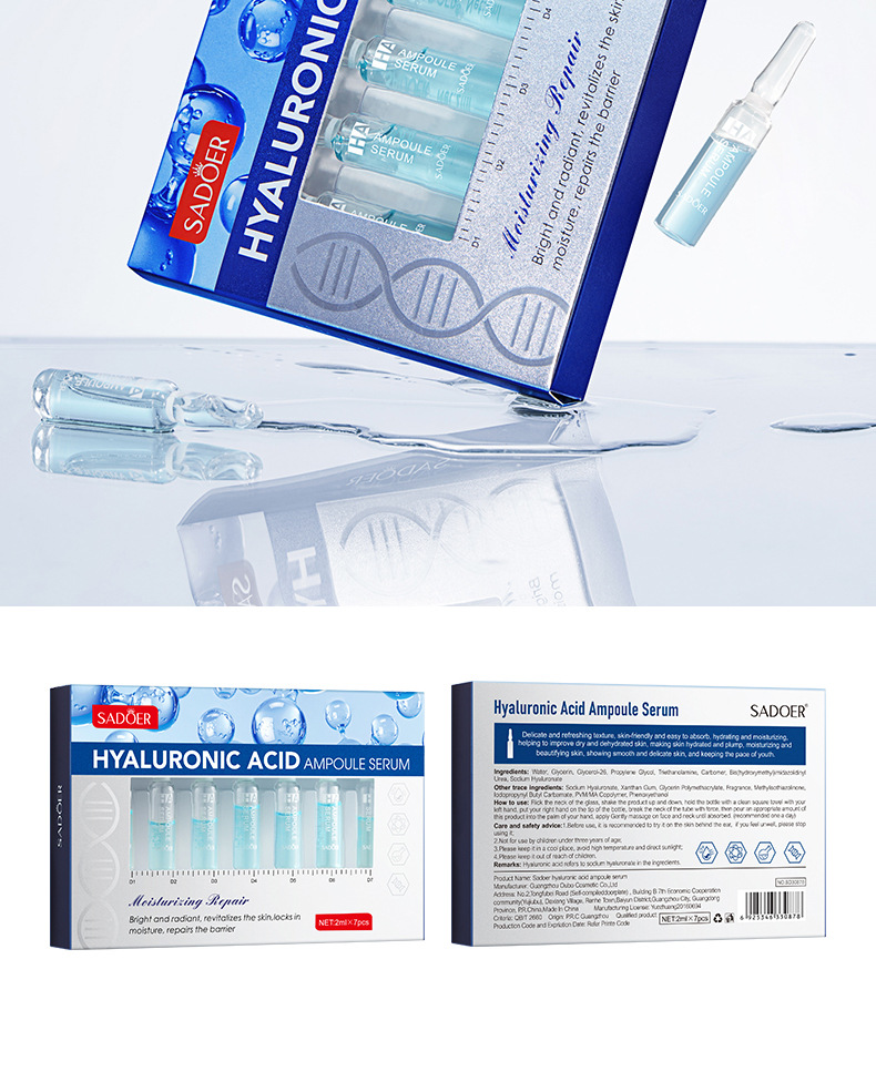 SADOER hyaluronic acid moisturizing ampoule essence cross-border export factory direct sales