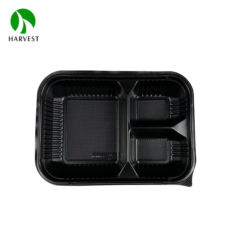 工厂销外卖三格餐盒可微波一次性热食打包饭盒PP塑料工作餐盒带盖