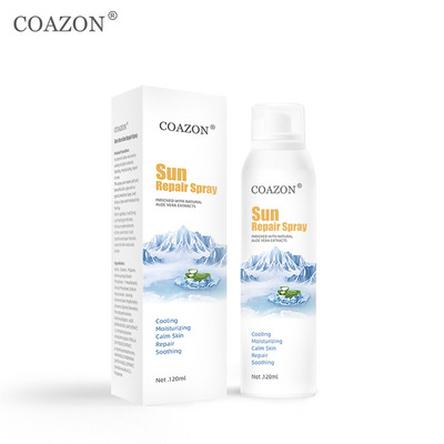 跨境现货冰感晒后修复喷雾保湿补水修护冰爽芦荟修护喷雾120mlOEM|ms