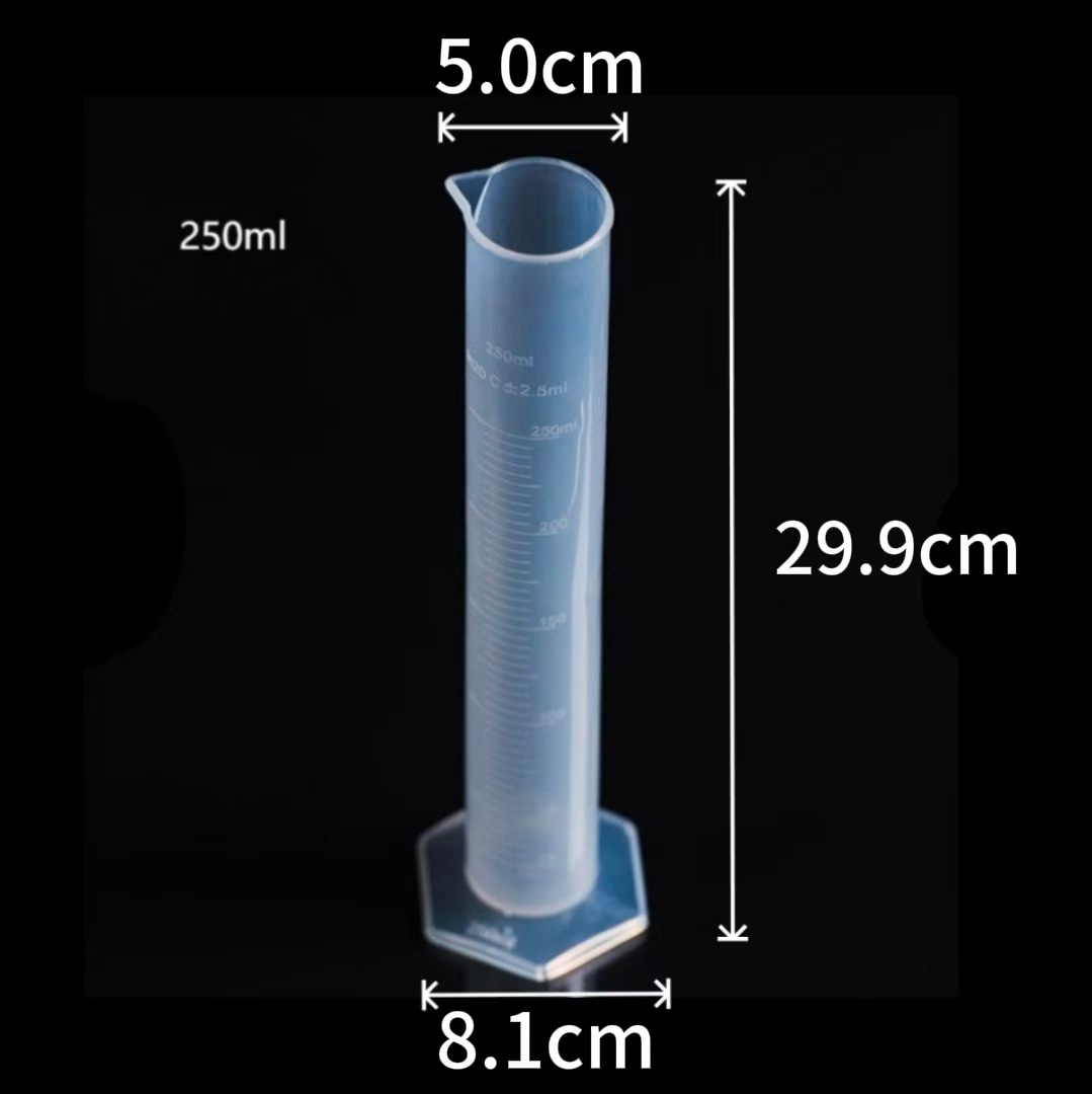 cilindro de medición de taza de plástico herramienta de pesaje resistente a altas temperaturas línea azul cilindro de medición pp escala cilindro de medición taza barril de medición
