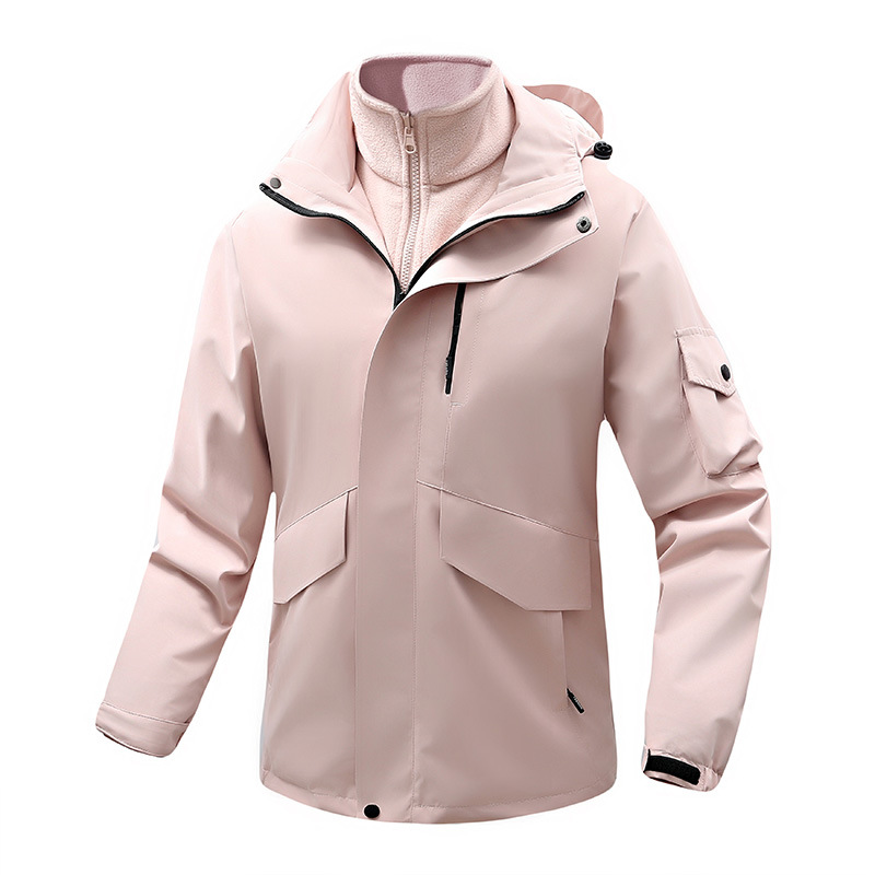 Jacketa de asalto al aire libre 3 - en - 1 desmontable para hombres y mujeres con un conjunto de dos piezas de terciopelo de invierno impermeable a prueba de viento abrigo de montaña