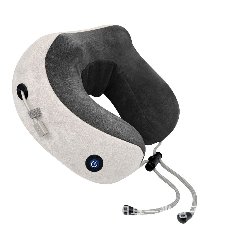Masaje para el hogar Almohada en forma de U Memoria de algodón Coche portátil de viaje Masajeador de cuello cervical eléctrico Almohada de masaje en forma de U