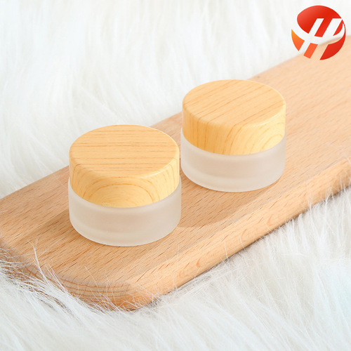Wood grain cover frosted cream bottle refill bottle travel portable facial mask face cream eye cream bottle cosmetic glass empty bottle