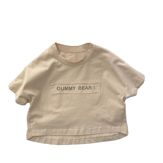 Children's Wear Cotton 2024 Summer New Children's Short-sleeved T-shirt Boys' Sticker Korean Girls' Bottoming Baby Top