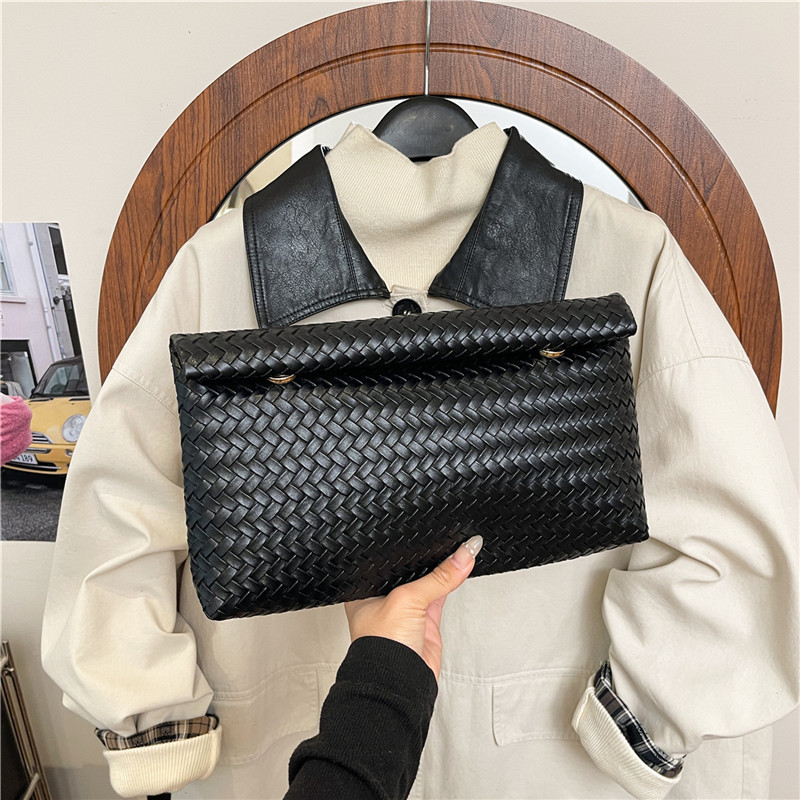 Large-Capacity Elegant Pure Color Simple Versatile Clutch Bag High-End Texture Casual Western Style Work Commuting Business Bag for Women