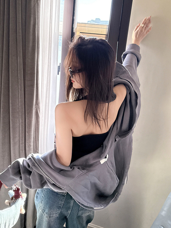 针织纯色挂脖吊带背心女内搭2025夏女装新款外穿遮副乳无袖上衣|undefined