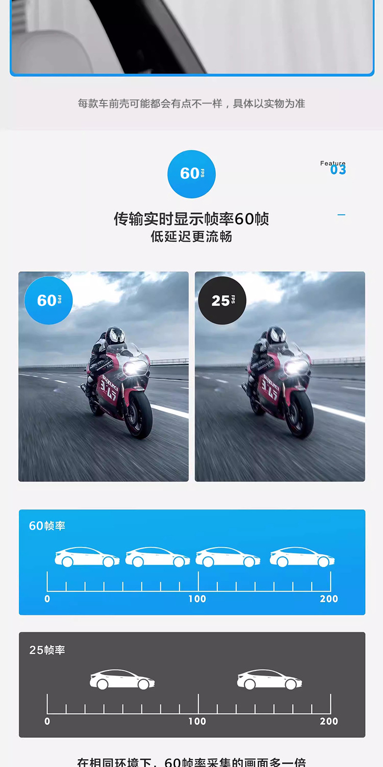 Digital Streaming Rearview Mirror Dash Cam with 60 Frames Per Second, Dedicated Replacement Model with Dual Front and Rear Cameras for Parking Monitoring