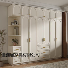 法式奶油风衣柜家用卧室小户型现代简约整体双开门柜子衣柜成品