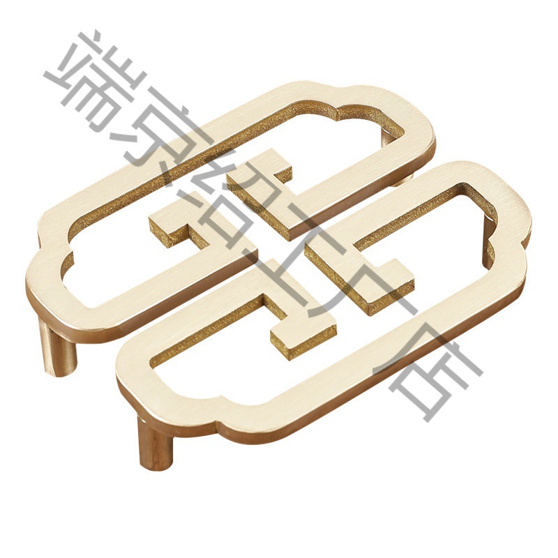 Light luxury handle cabinet door brass new Chinese style cupboard…