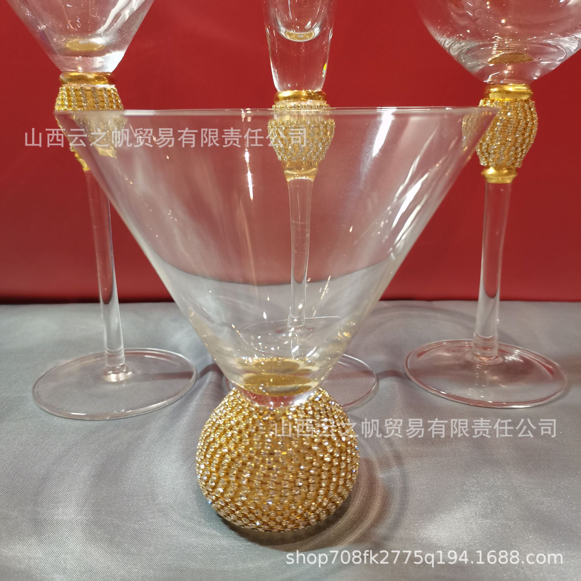 欧式金边缠钻玻璃红酒杯 镶钻香槟杯鸡尾酒杯镶钻石葡萄酒杯-阿里巴巴