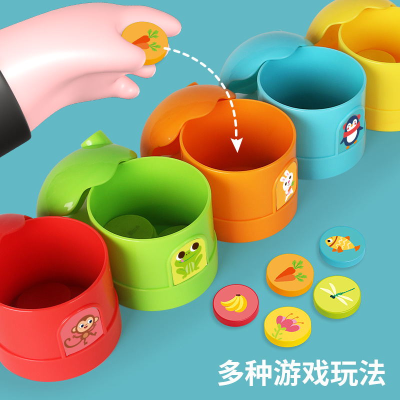 Casa de caja de color transfronteriza transfronteriza Clasificación de colores juguetes infantiles Educación temprana Juguetes de educación lógica Aprendizaje de escritorio