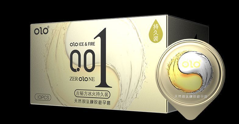 OLO Delay Ejaculation Condoms, Hyaluronic Acid Lubricated, Ice and Fire, 10-Pack — detail image 20