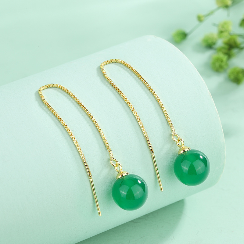 Ruby organic agate earrings white jade