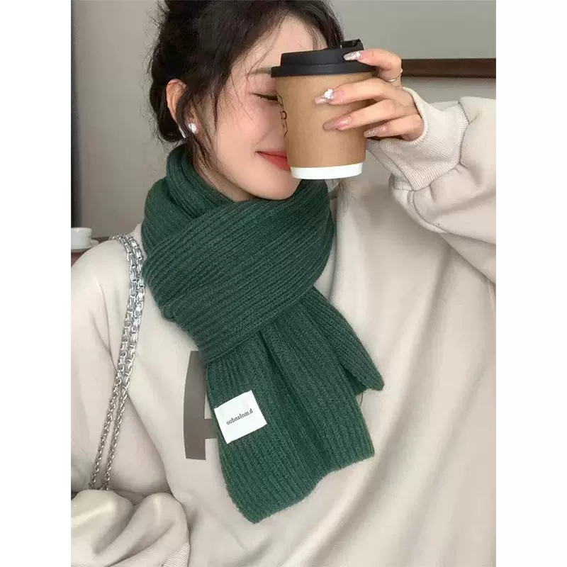 秋冬新款北极绒韩系针织围巾 百搭披肩保暖针织围脖护颈加厚围巾