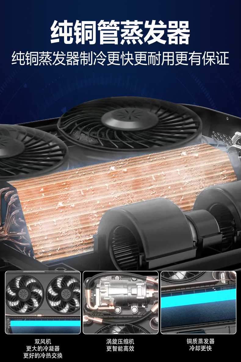 Aspligo New Dual-Fan Car Air Conditioner All-In-One 12V24V High Cooling Capacity Truck Rv Parking Air Conditioner