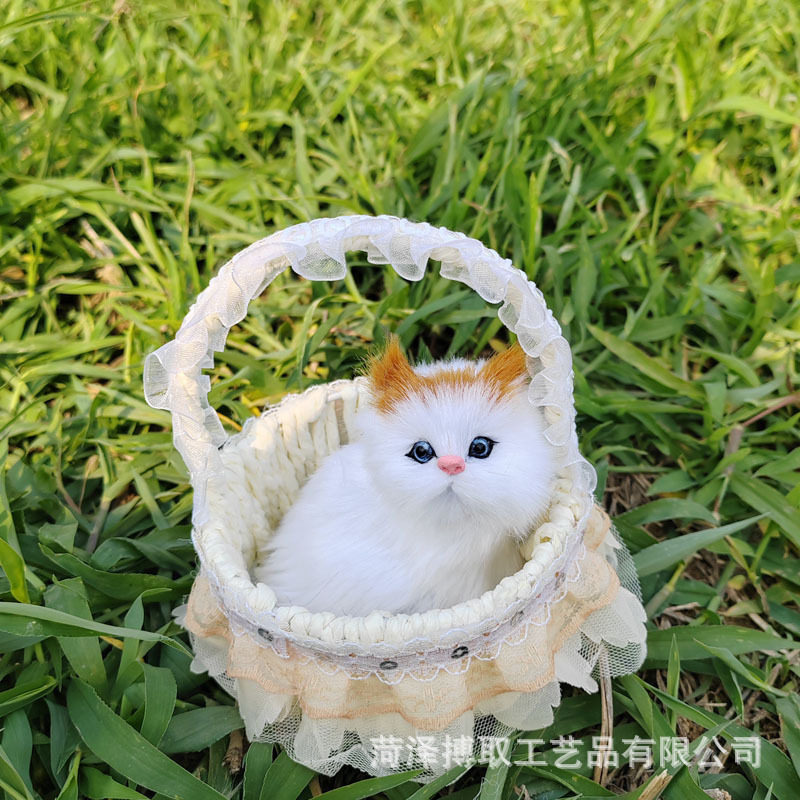 猫のレースを模倣したバスケットと呼ばれます。猫の誕生日プレゼント工芸品の置物は動物の模型レースを模倣します。|undefined