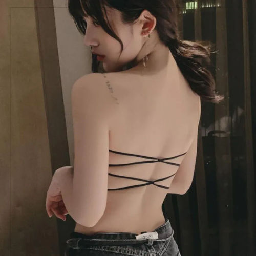 No-strap gathering anti-slip underwear for women, thin summer push-up camisole-style, wrap-around, prevents exposure, beautiful back design, popular bra
