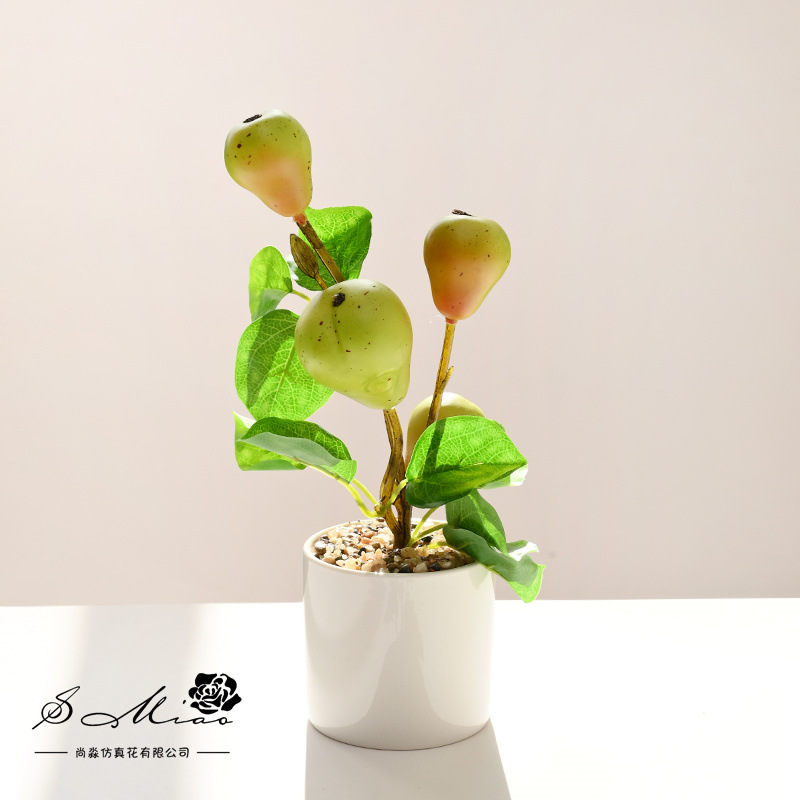 Flores falsas frutas pastorales de alta calidad pequeñas flores de bonsai de simulación de moda decoración creativa plantación verde artificial simulación de maceta image 3