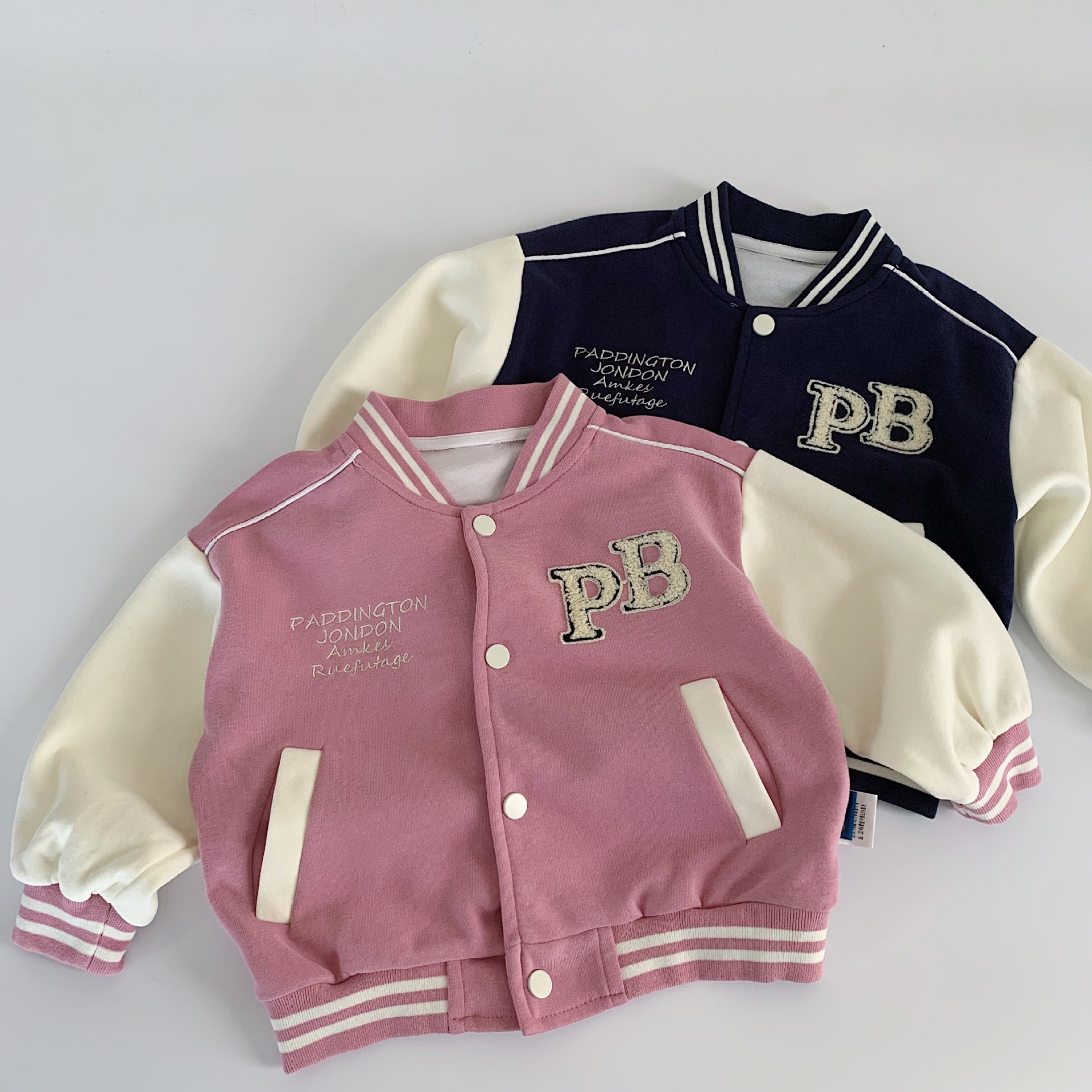 Maibao ropa para niños chaquetas para niños 2025 otoño nuevos niños y niñas Paddington oso uniforme de béisbol ropa de otoño para bebés al por mayor