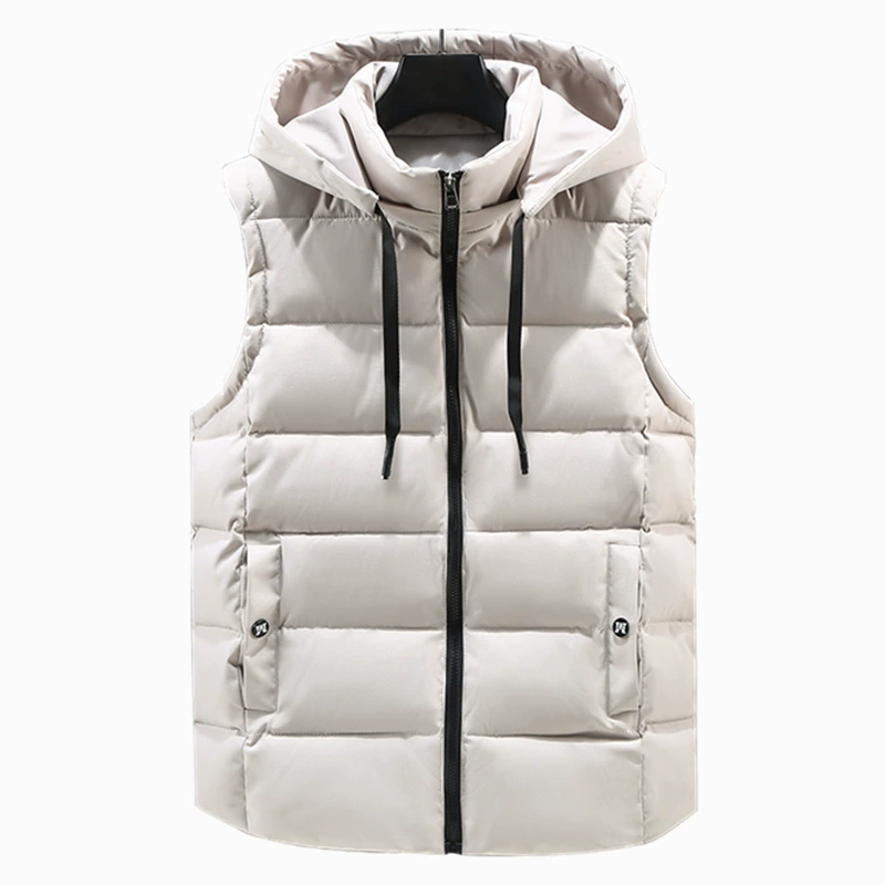 Men's demi-season down jacket, keep warm vest sleevless, oversize, increased thickness