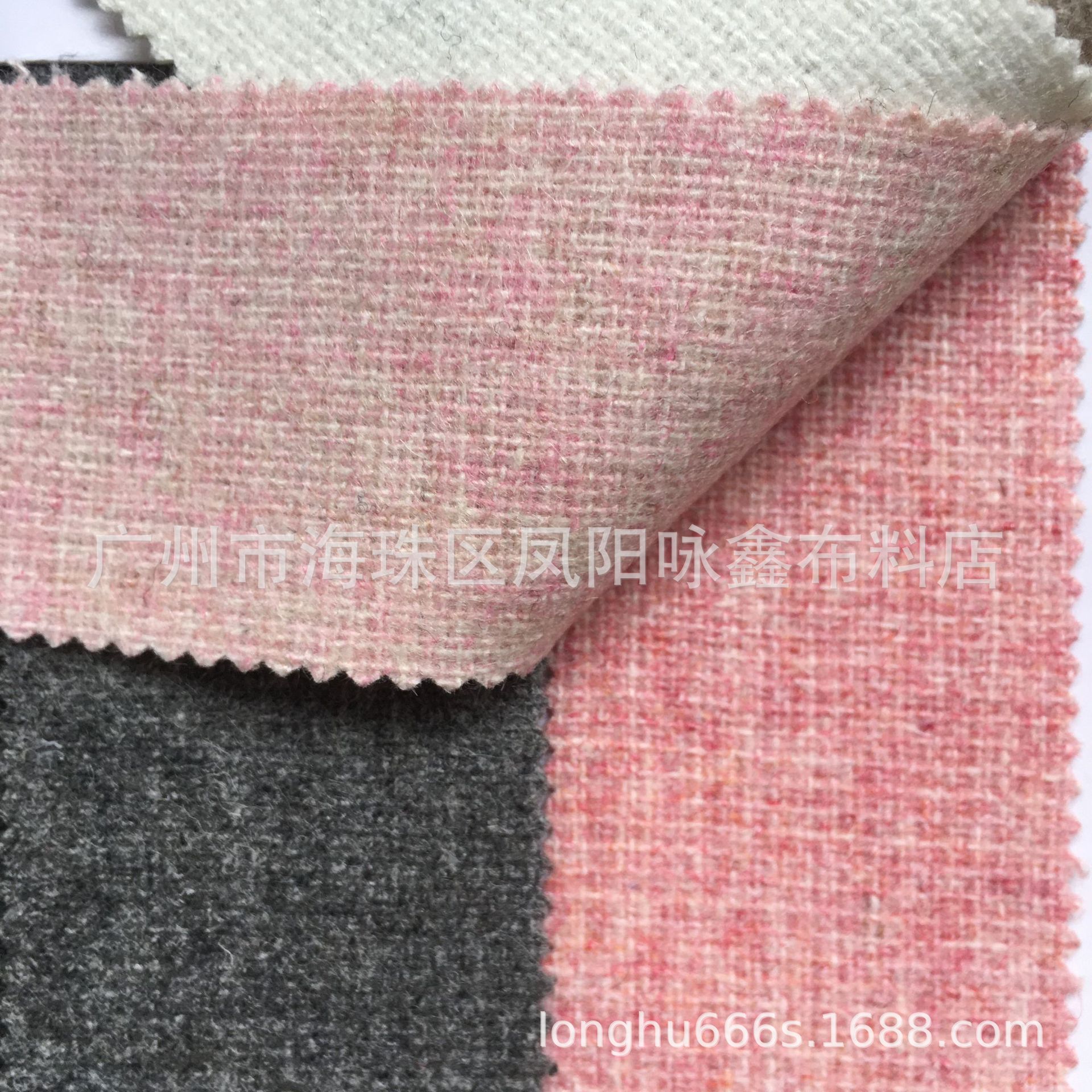 现货供应 羊毛呢绒面料 双色毛呢 500克 50毛法兰呢 0.9MM厚毛呢